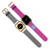 Electric Purple Badge Label Physio Fitness Watch Band