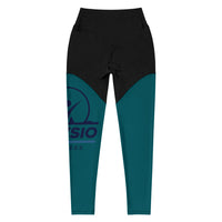 Physio Fitness Sherpa Blue Sports Leggings