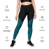 Physio Fitness Sherpa Blue Sports Leggings